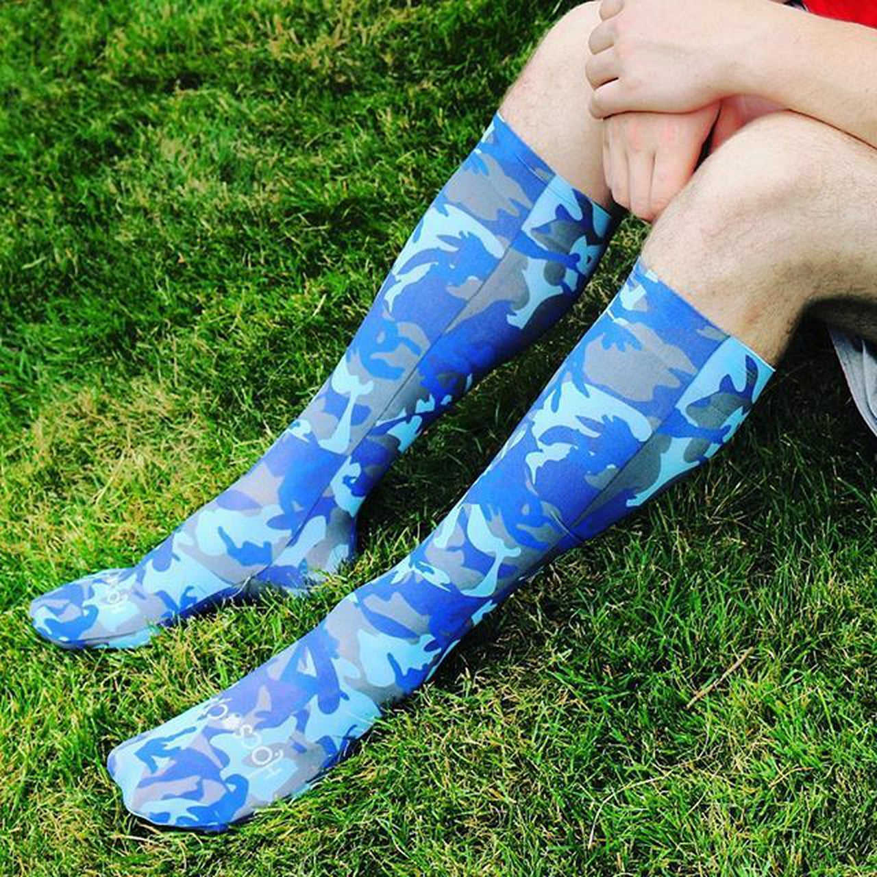 Hocsocx Blue Camo Performance Rash Guard Liner Sport Socks