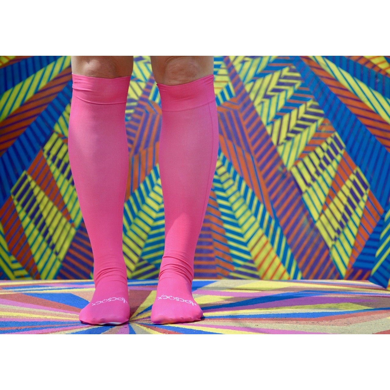 Hocsocx Fuchsia Shin Guard Rash Liner Sport Socks