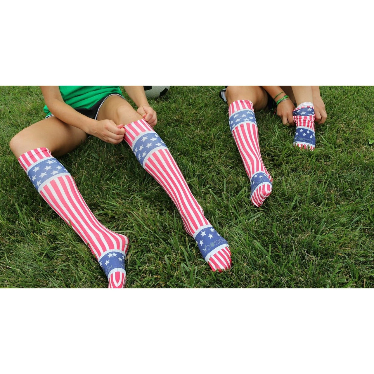 Hocsocx USA  American Flag Performance Shin Guard Rash Liner Sport Socks. Under Socks.