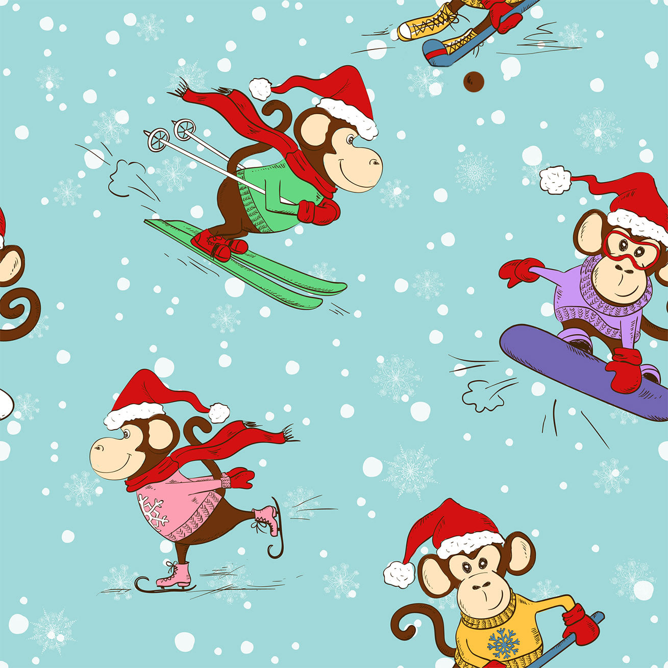 Monkeys Holiday Fun- Footless Sleeves
