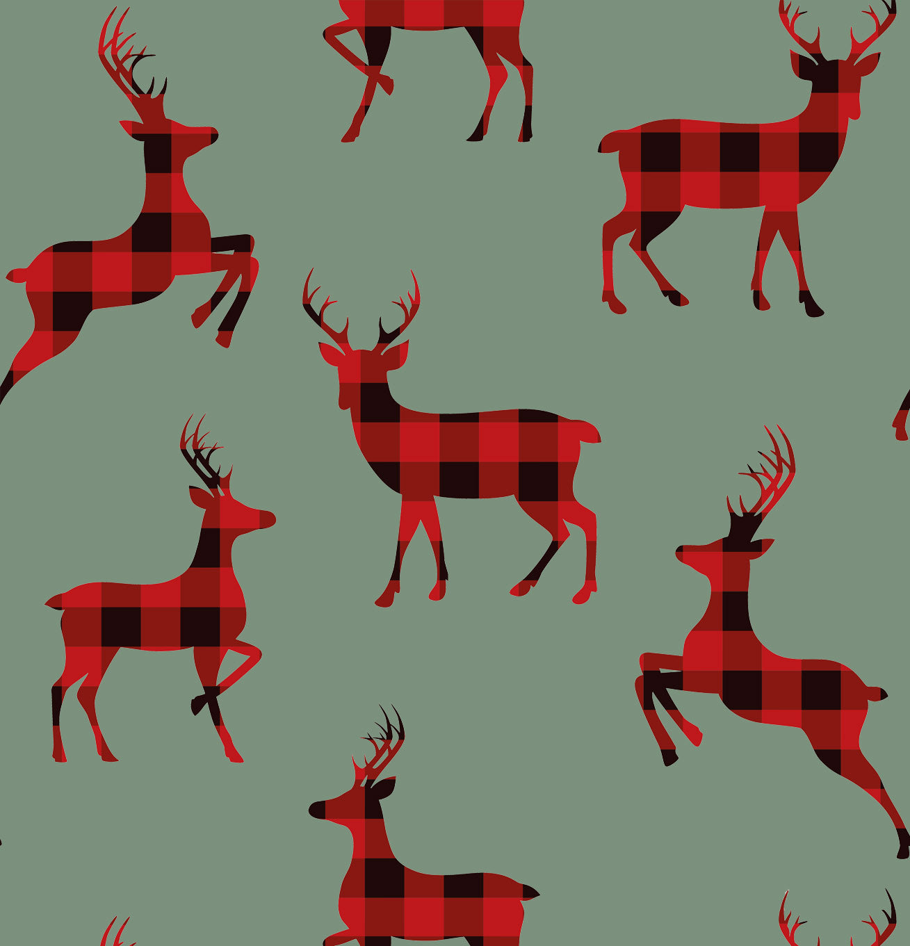 Plaid Reindeer- Footless Sleeves