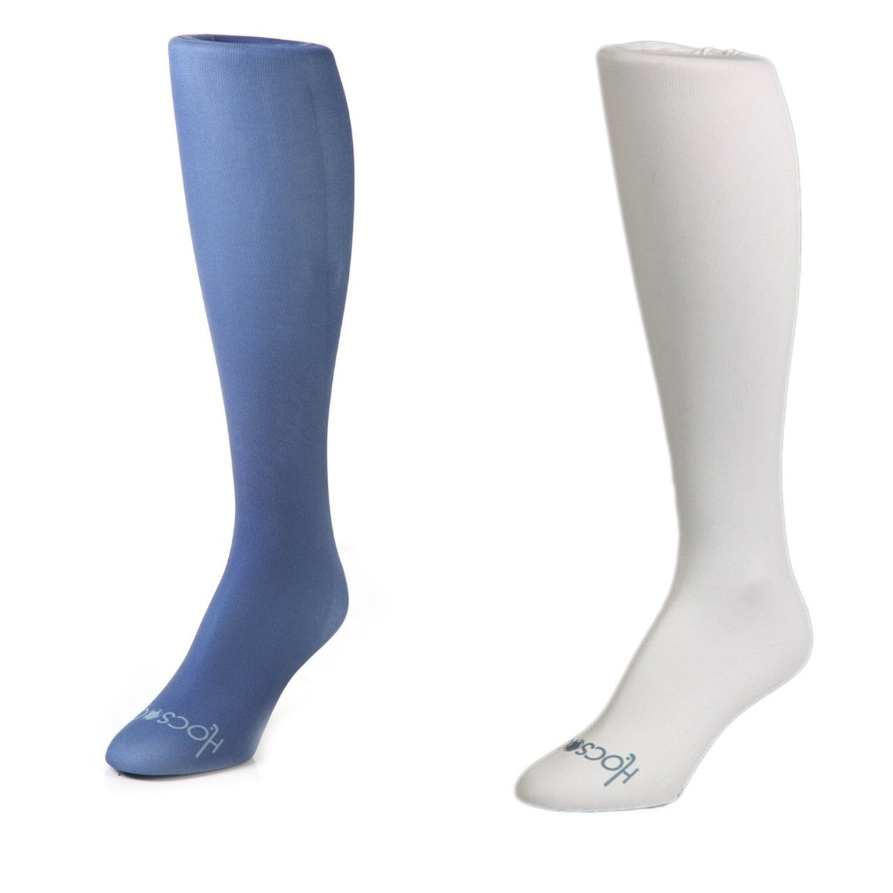 Hocsocx Navy & White Performance Shin Guard Rash Liner Sport Socks